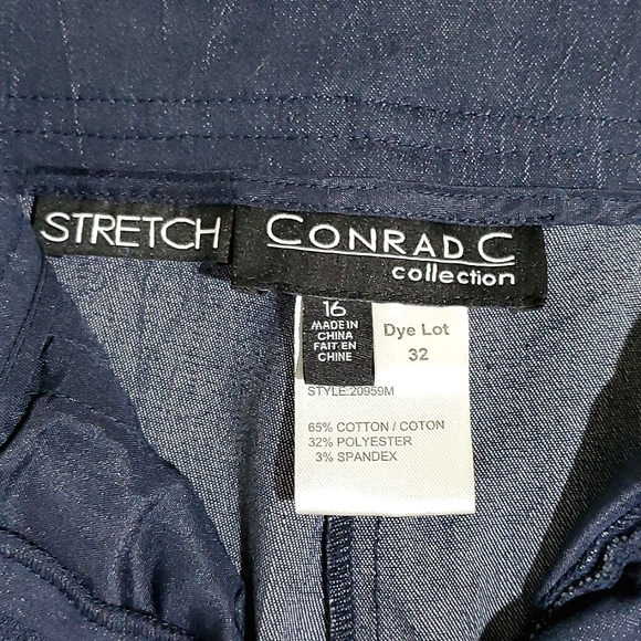 Conrad C Collection Wrinkled Denim Appearance Straight Leg Pants - Size 16 - Picture 8 of 12